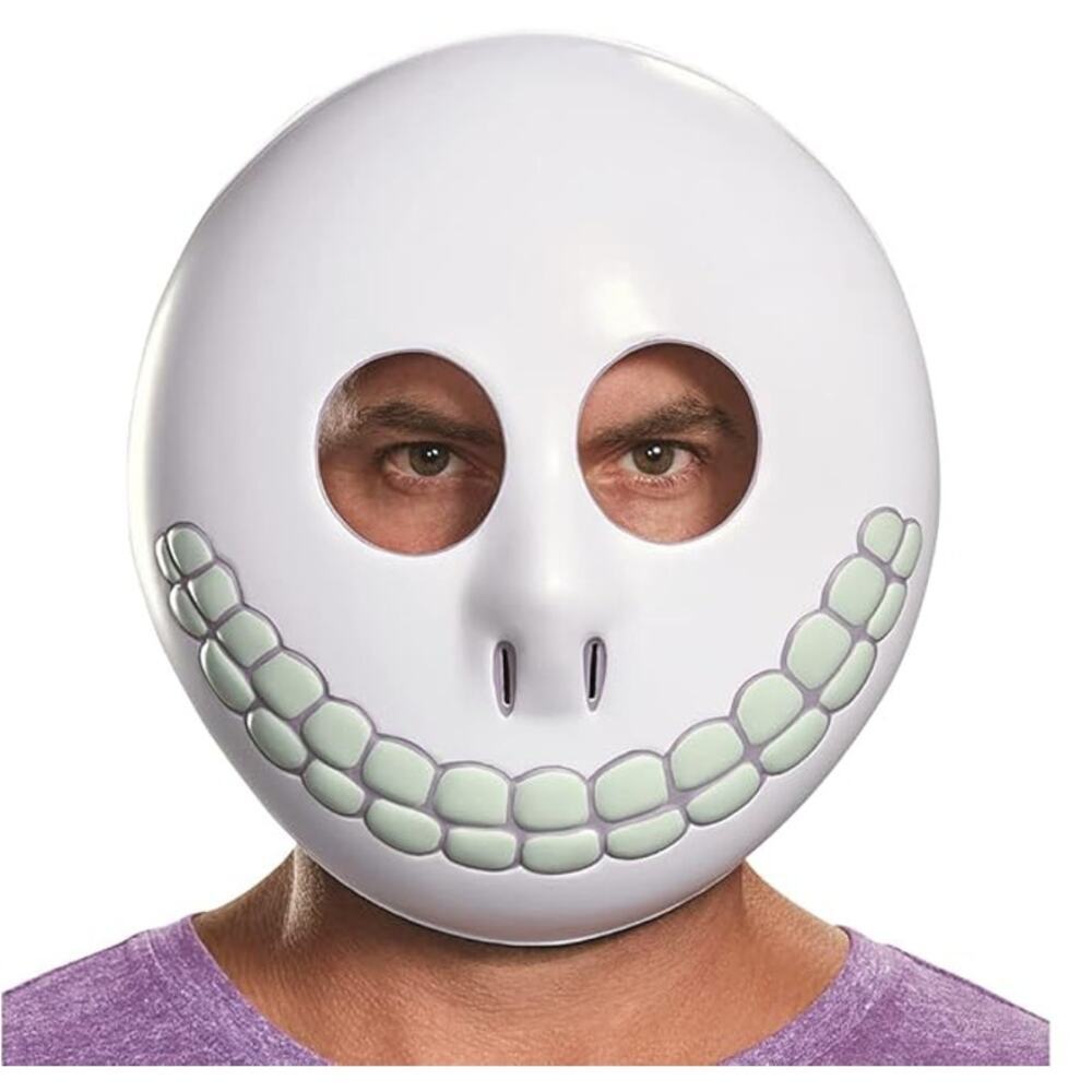 Barrel Mask Adult White Creepy Skeleton Disguise Halloween Costume Accessory